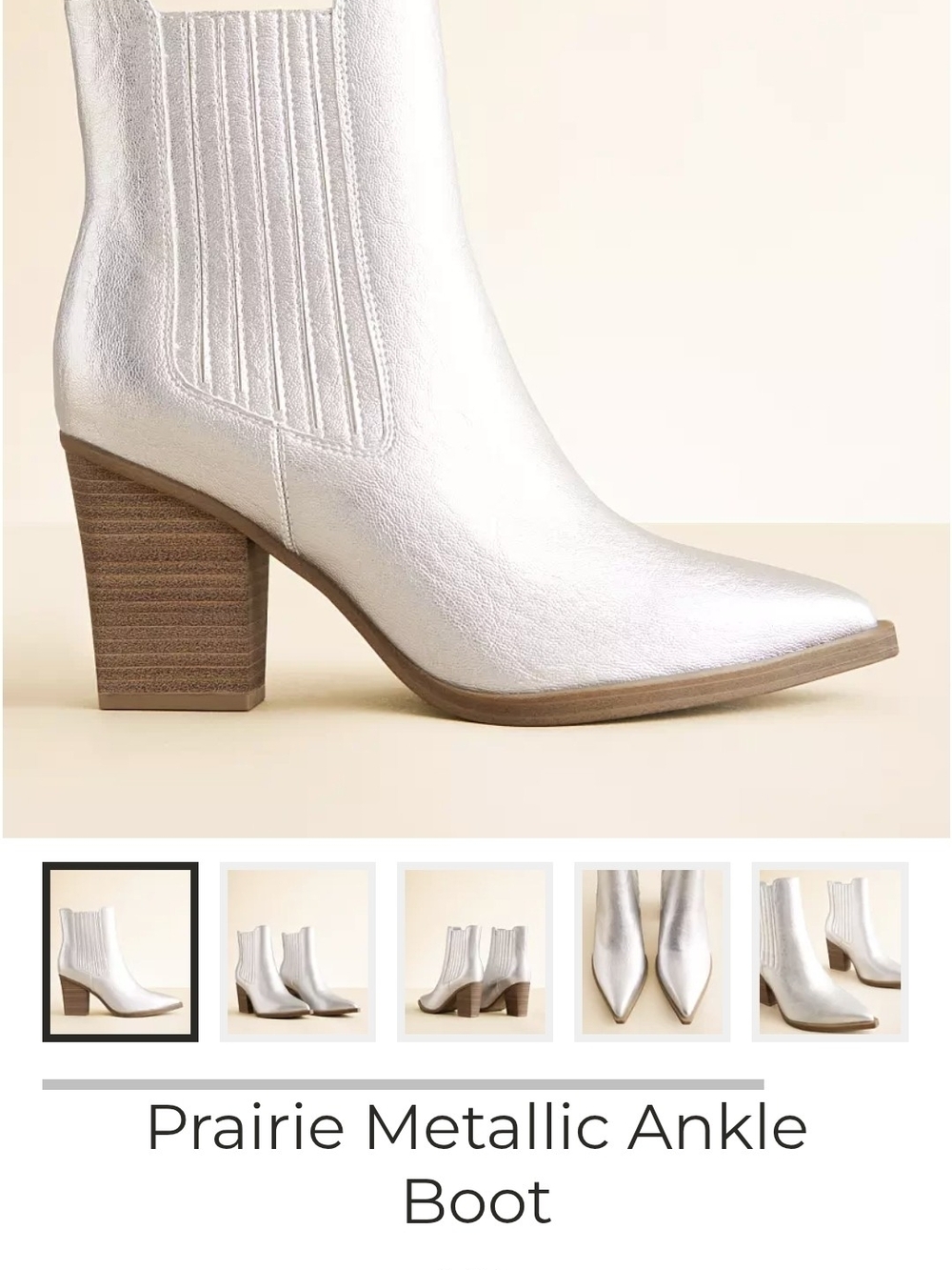 Mia Prairie Metallic Ankle Boot - Silver